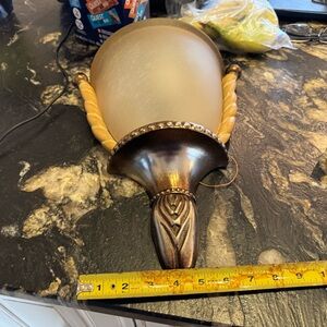 Ornate Bronze Wall Sconce with Accent Gold Finish 60w